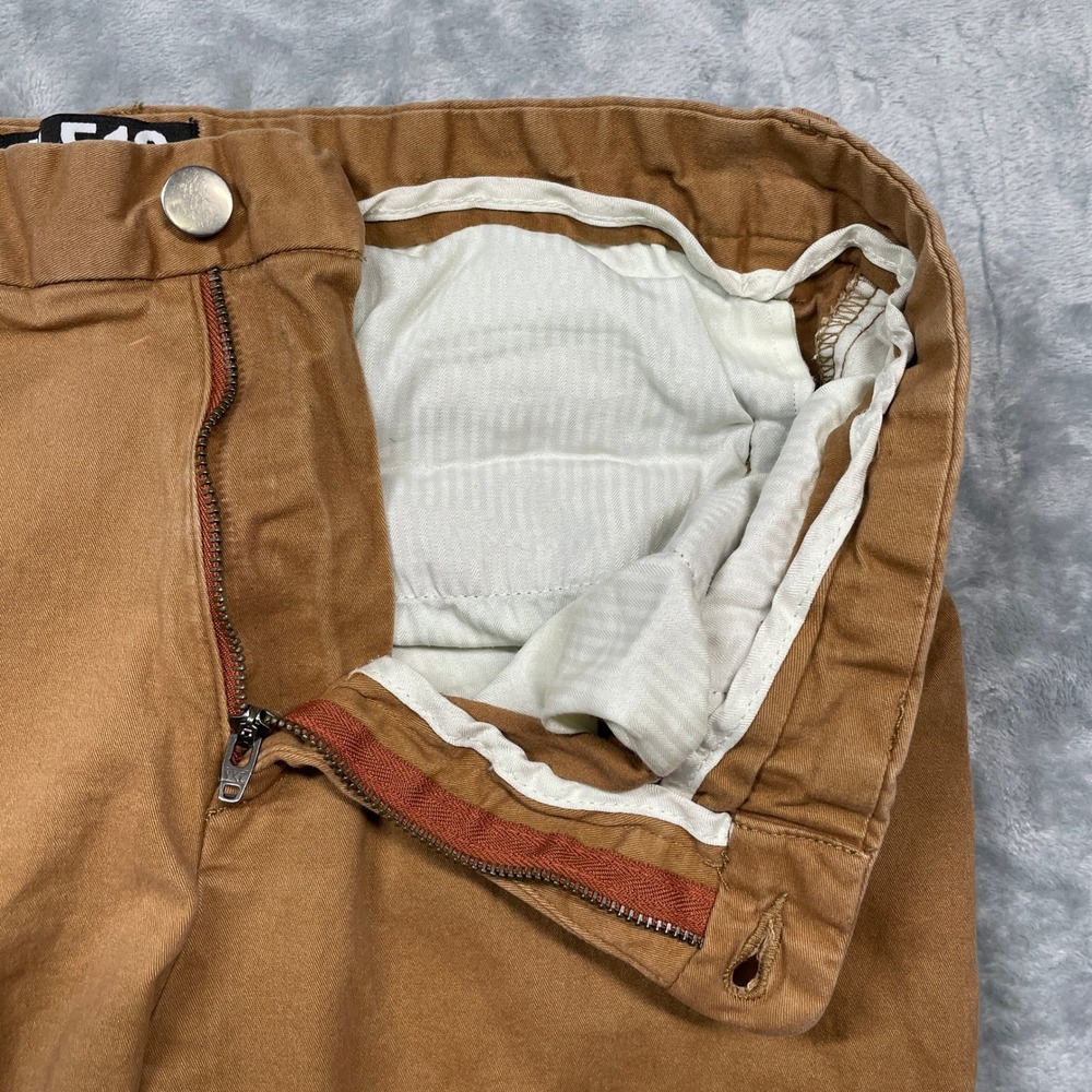 U-510 Chino Pants Mens 32x26 Brown Slim Fit Cotton Stretch Tapered Leg - Picture 10 of 13